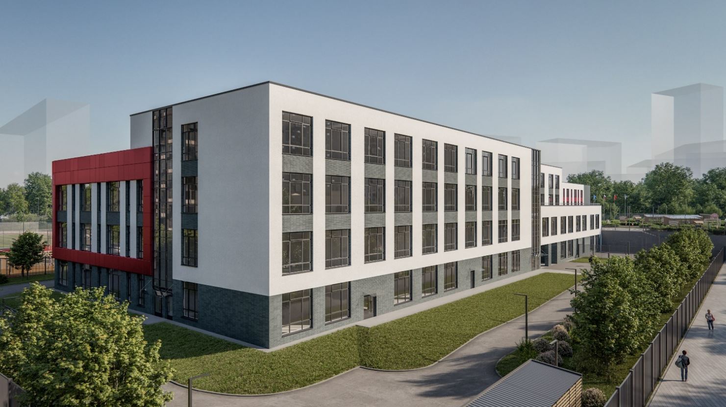 Рисунок речного русла украсит пятый фасад нового воспитательно-образовательного комплекса в Красногорске